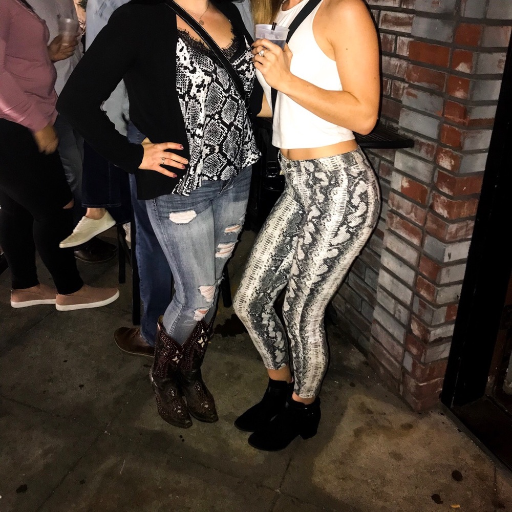 GREY/BLACK SNAKE SKIN PANTS
